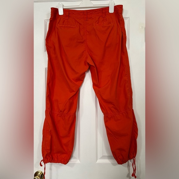 Lauren Ralph Lauren Pants Women's 14 Safari Style Utility Orange Cotton Tie Hem - Picture 2 of 11